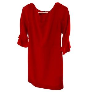 Gap Red Dress, Quarter Sleeve with Back Zipper | Size Medium